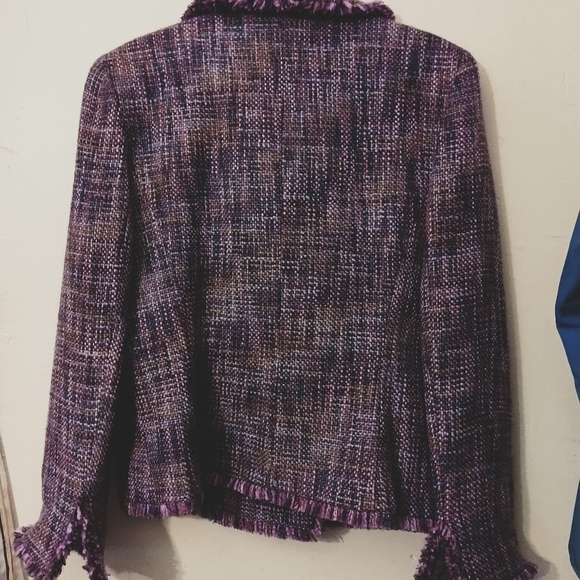 Josephine Chaus NWT Purple Tweed Jacket - Picture 6 of 8